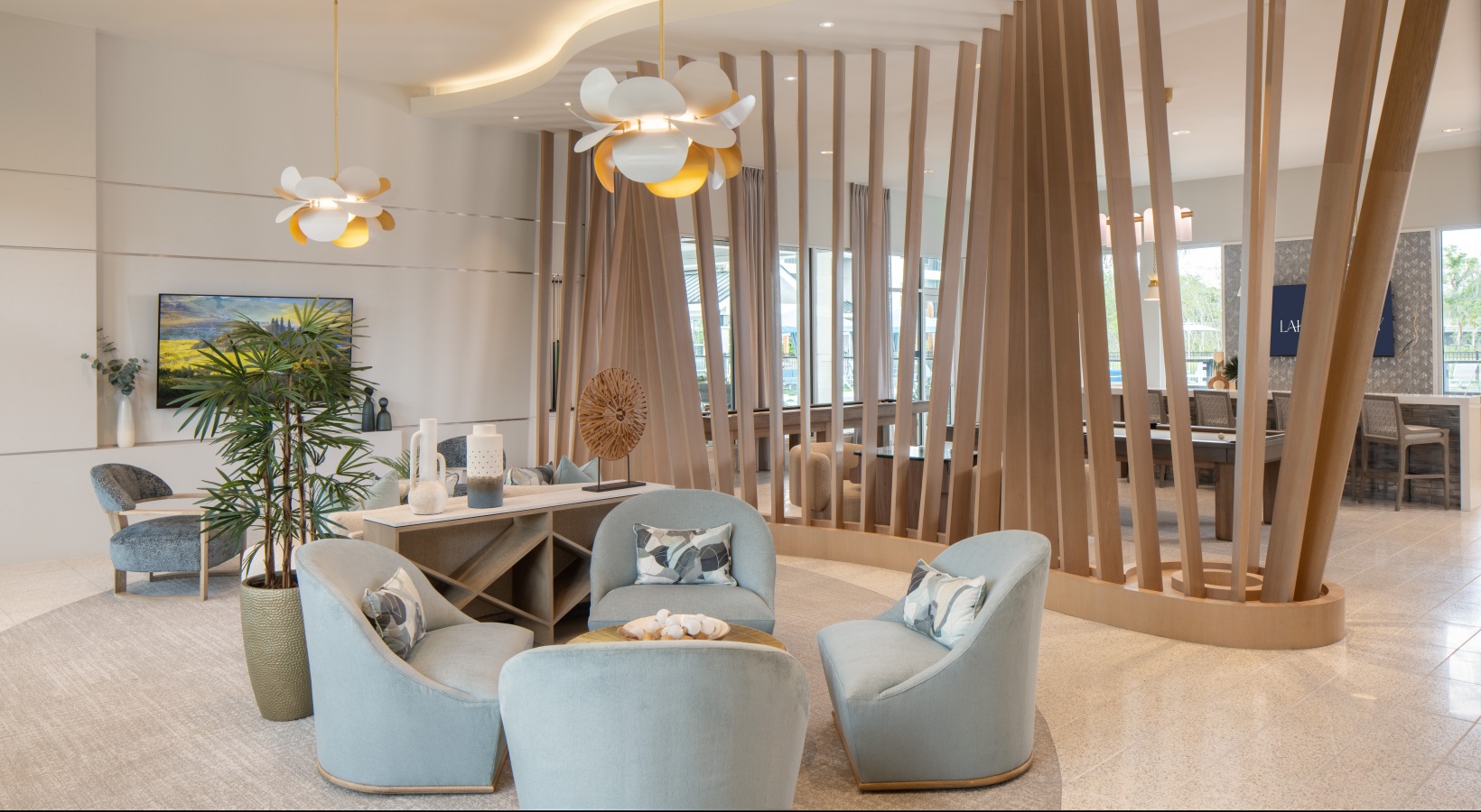 Club Lounge with Multiple Seating Areas and TVs